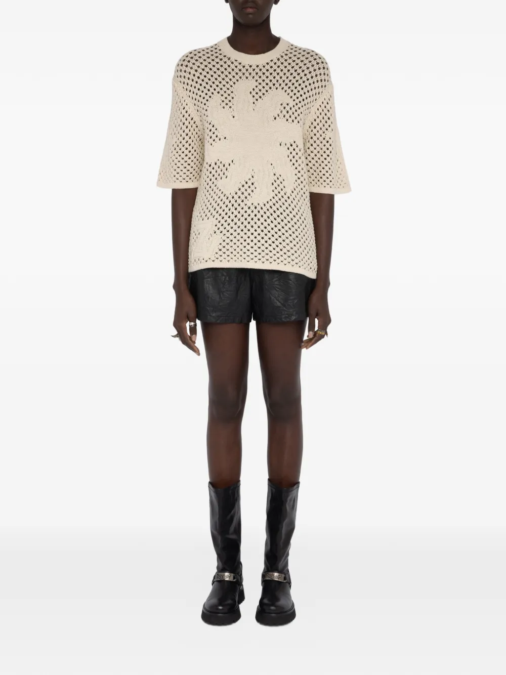  Zadig&voltaire Malyna Openwork T-shirt - Neutrals 