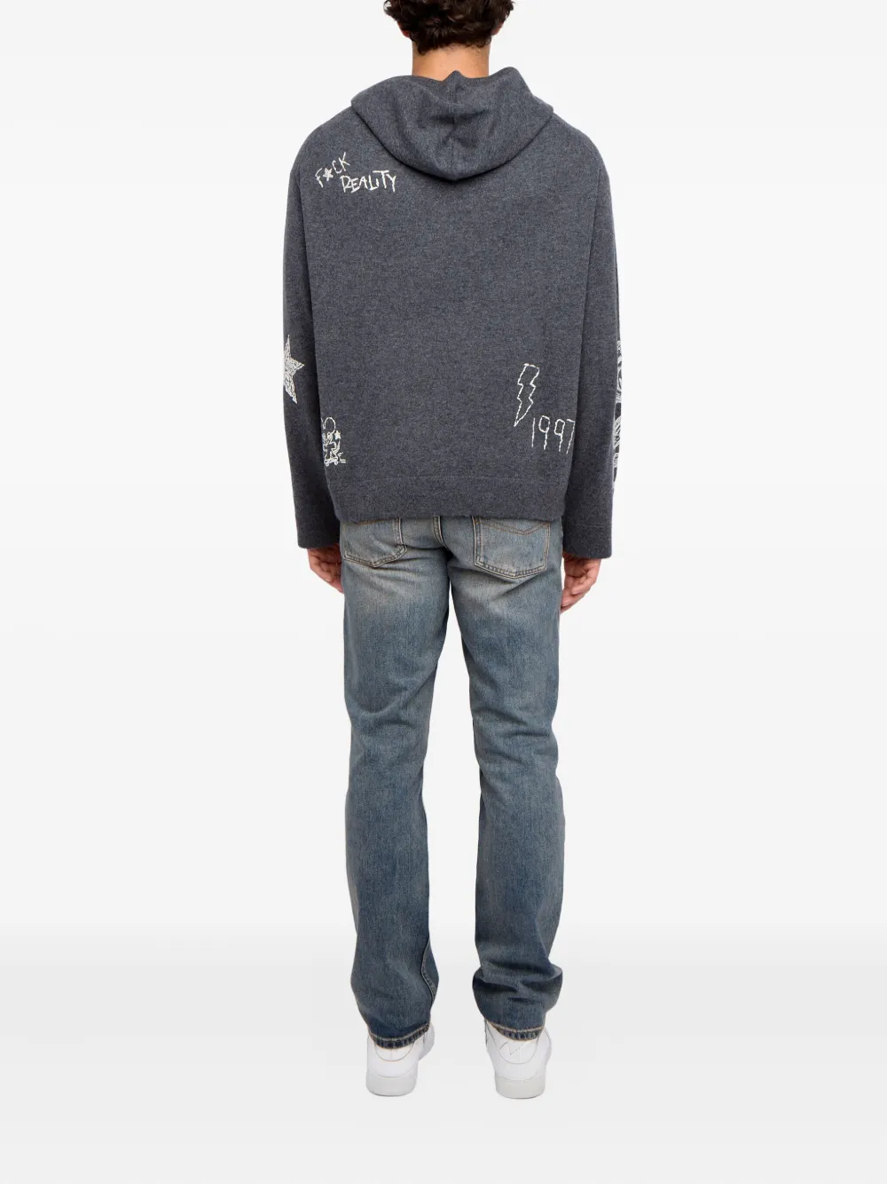 Zadig&Voltaire Malay LC Multipunk hoodie met grafische print Grijs