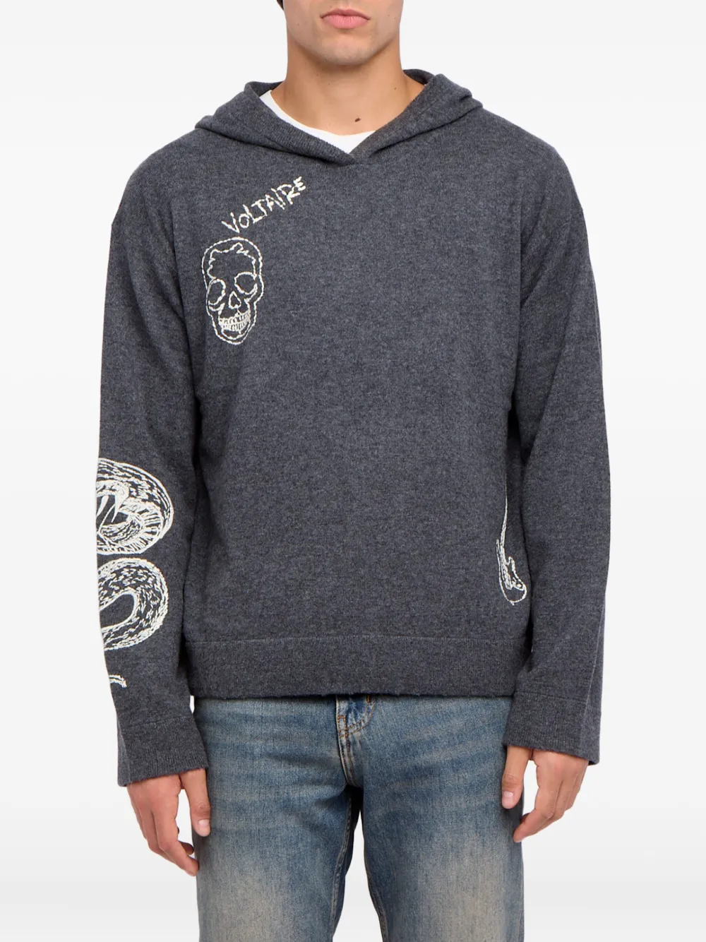 Zadig&Voltaire Malay LC Multipunk hoodie met grafische print Grijs