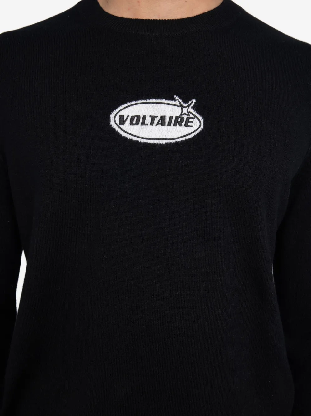Zadig & Voltaire Kennedy Logo Crew Neck Sweater In Black