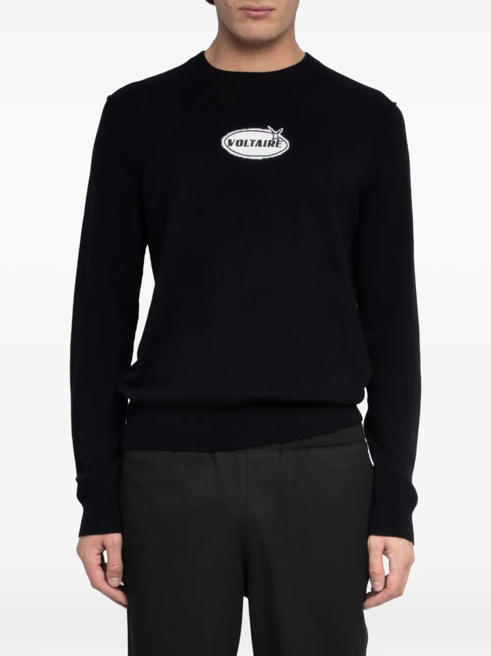 Zadig & Voltaire Kennedy Logo Crew Neck Sweater In Black