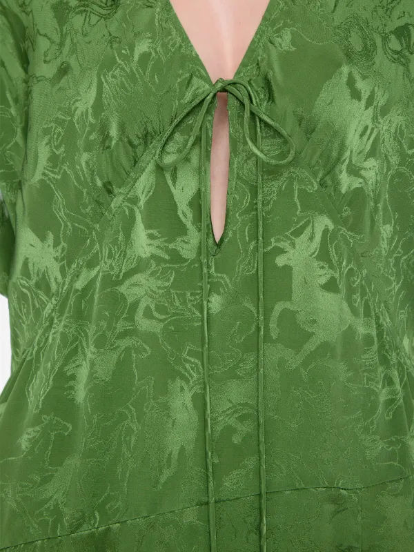 Zadig&voltaire Rouna Horse-jacquard Tie Midi Dress - Green
