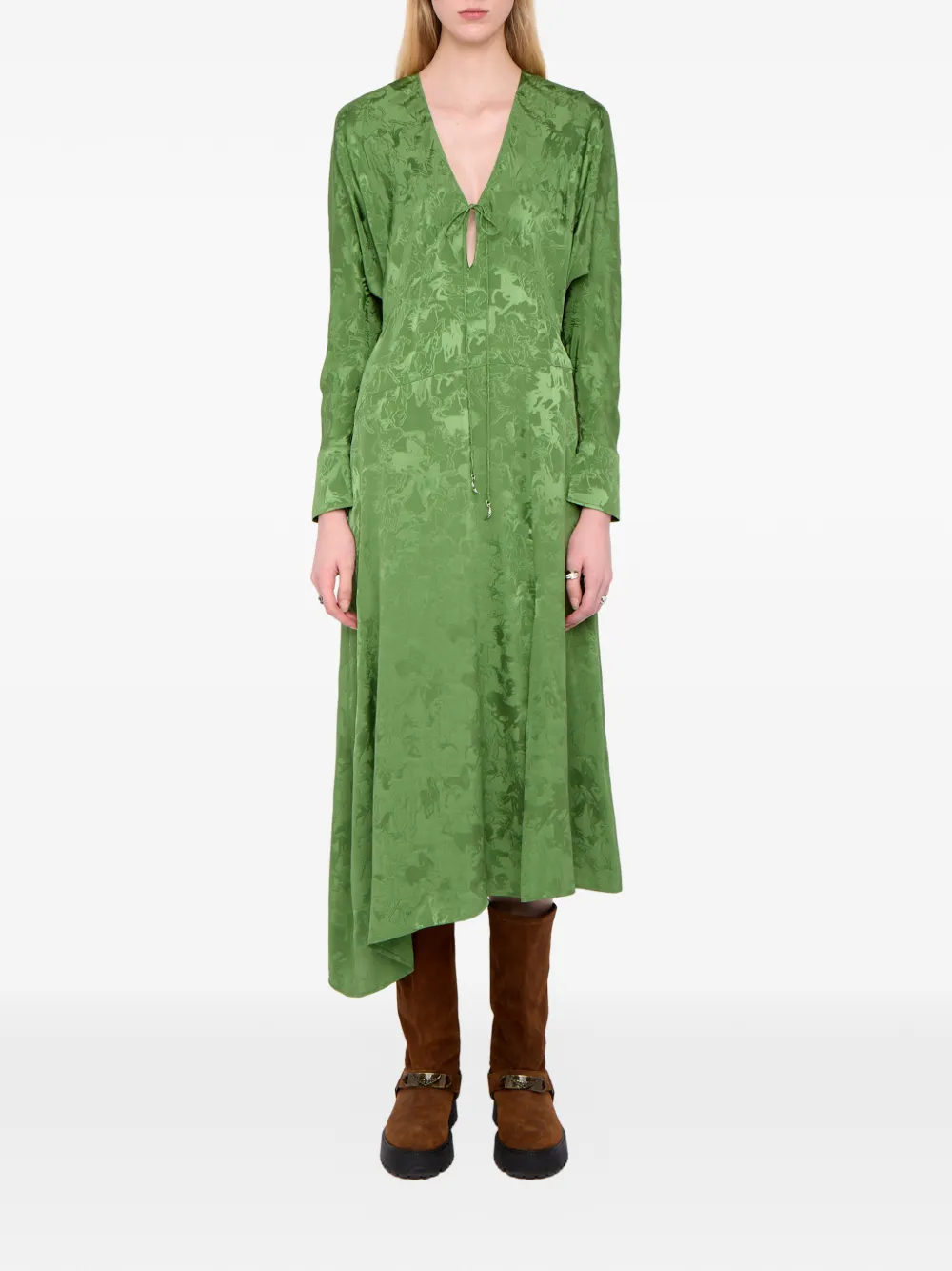 Zadig&Voltaire Rouna horse-jacquard tie midi dress - Groen