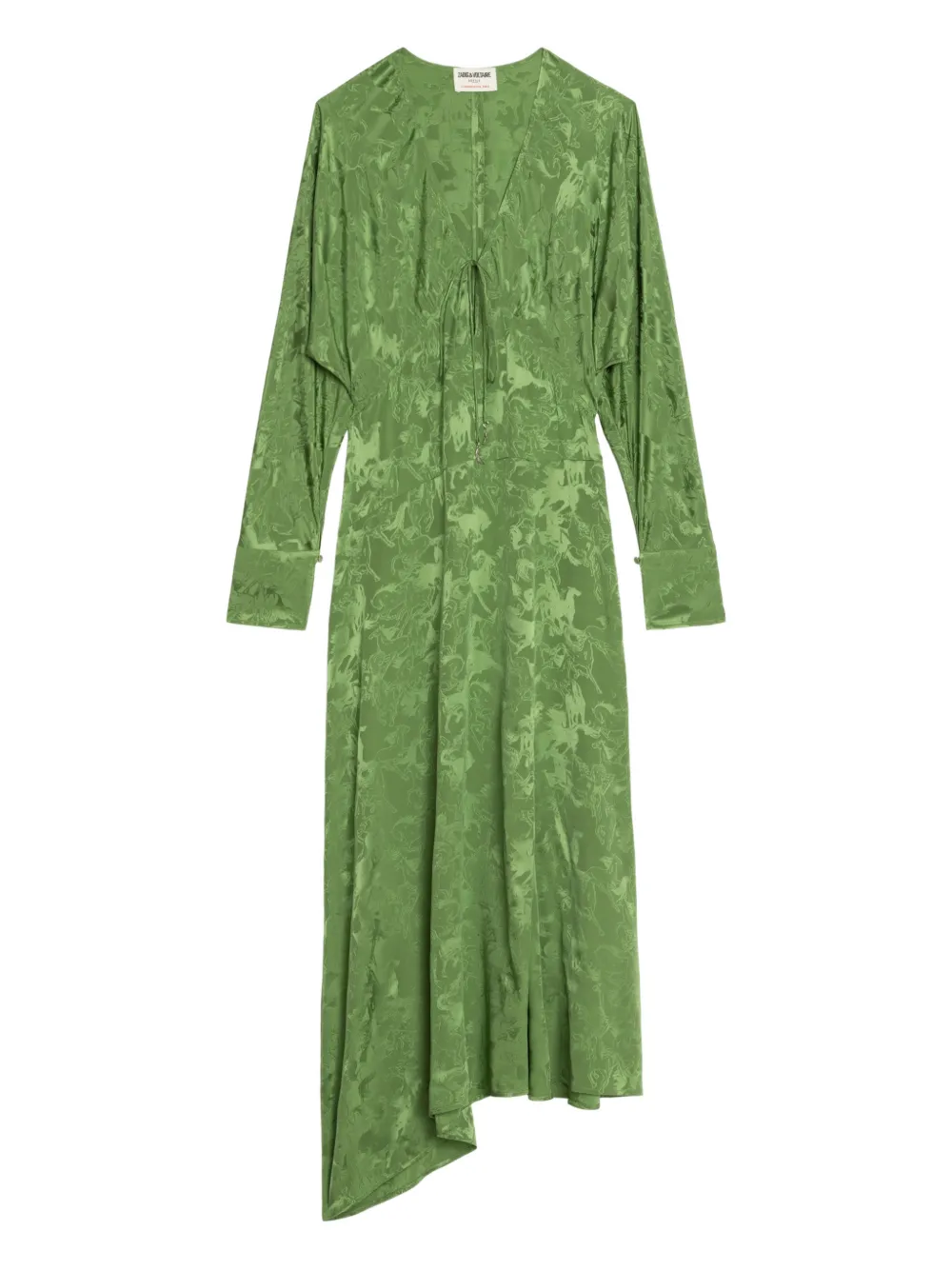 Zadig&Voltaire Rouna horse-jacquard tie midi dress - Verde