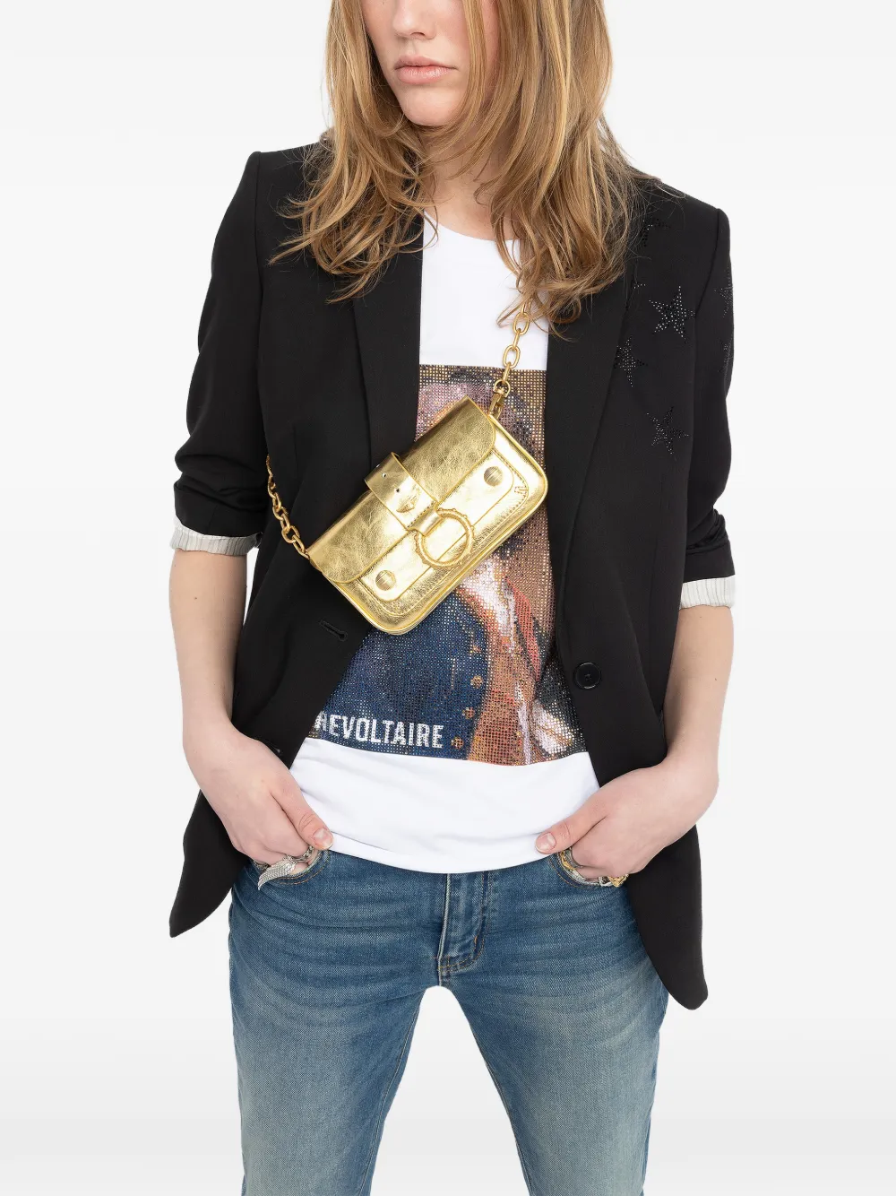 mini kate ring-embellished chain cross body bag