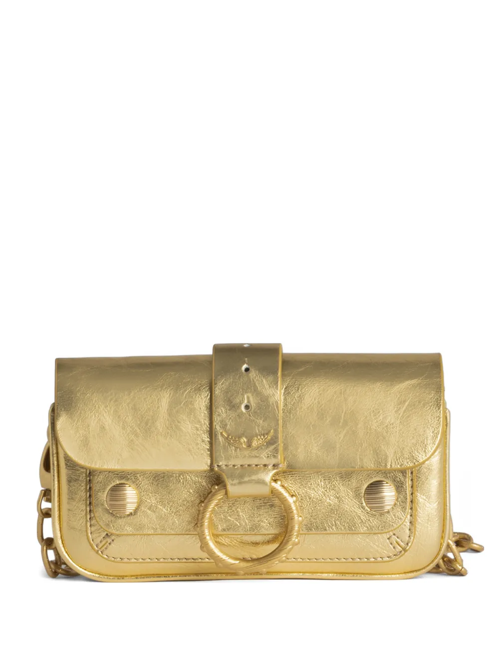 Zadig&Voltaire mini kate ring-embellished chain cross body bag - Oro