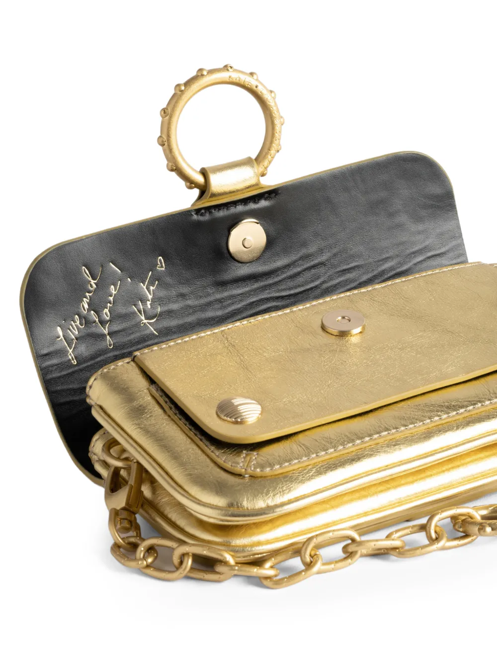 mini kate ring-embellished chain cross body bag