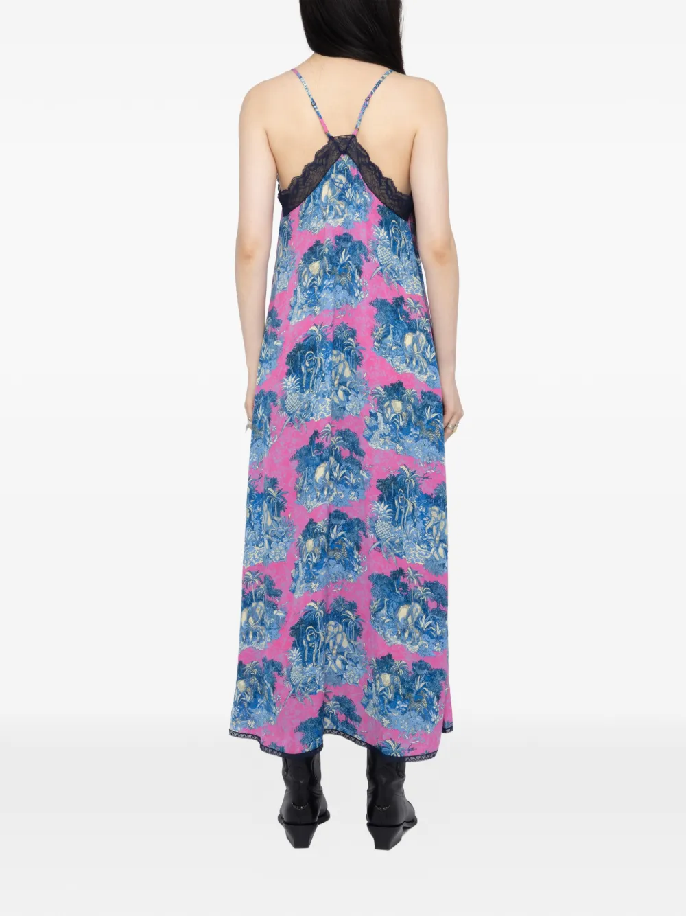 Zadig & Voltaire Graphic-print Midi Dress In Purple