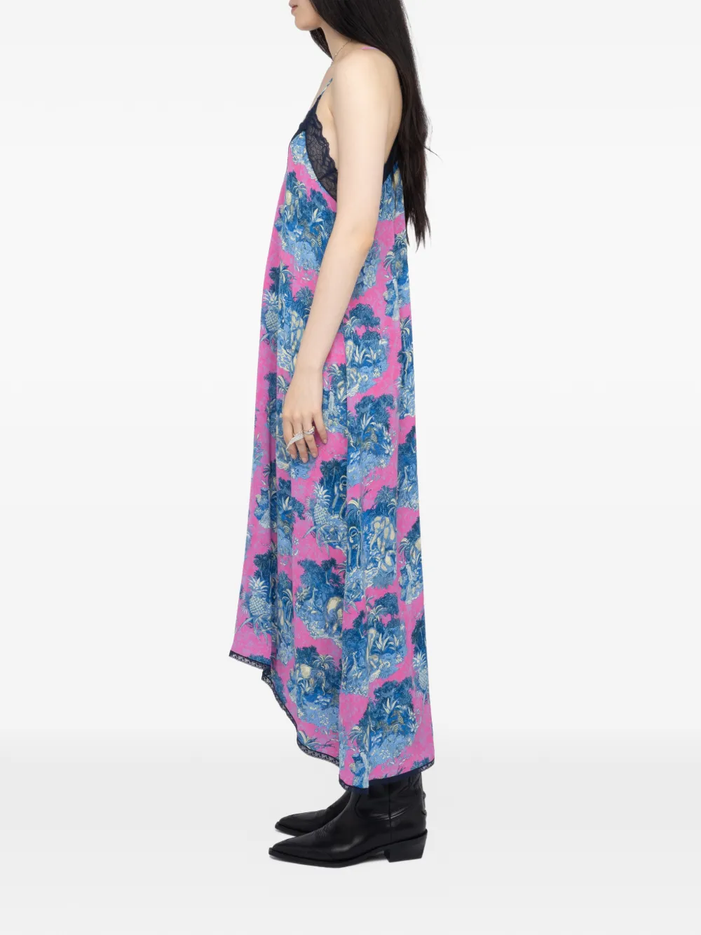 Zadig & Voltaire Graphic-print Midi Dress In Purple