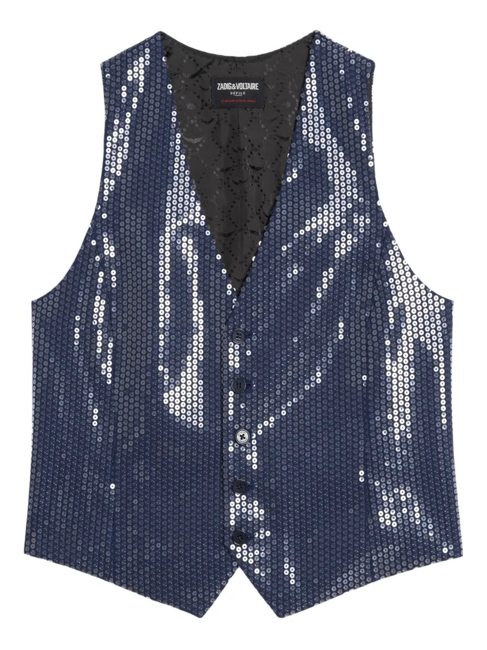 Zadig & Voltaire Emaux Sequin Waistcoat In Multi