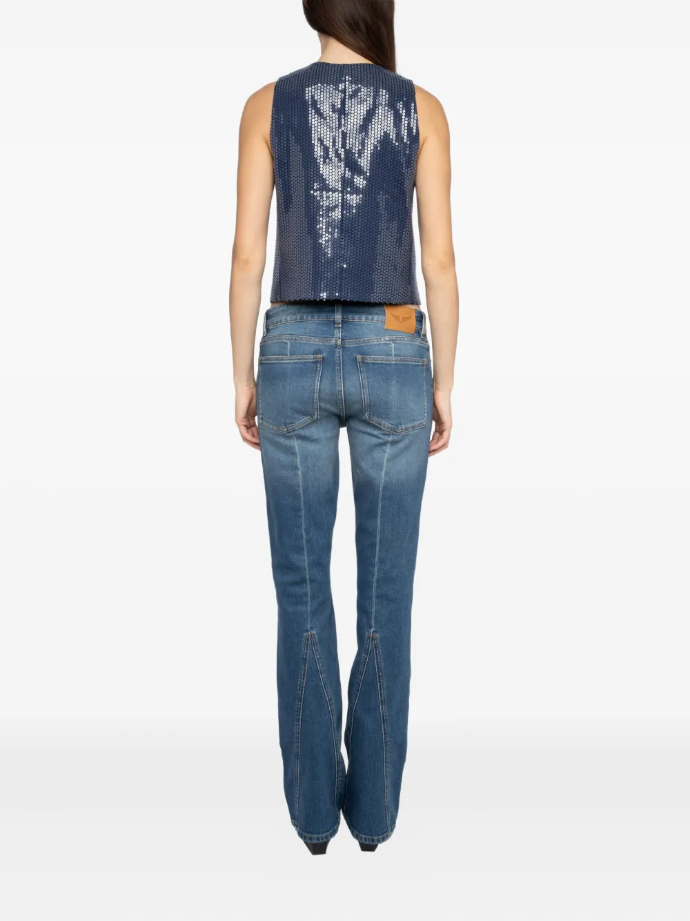 Zadig & Voltaire Emaux Sequin Waistcoat In Multi