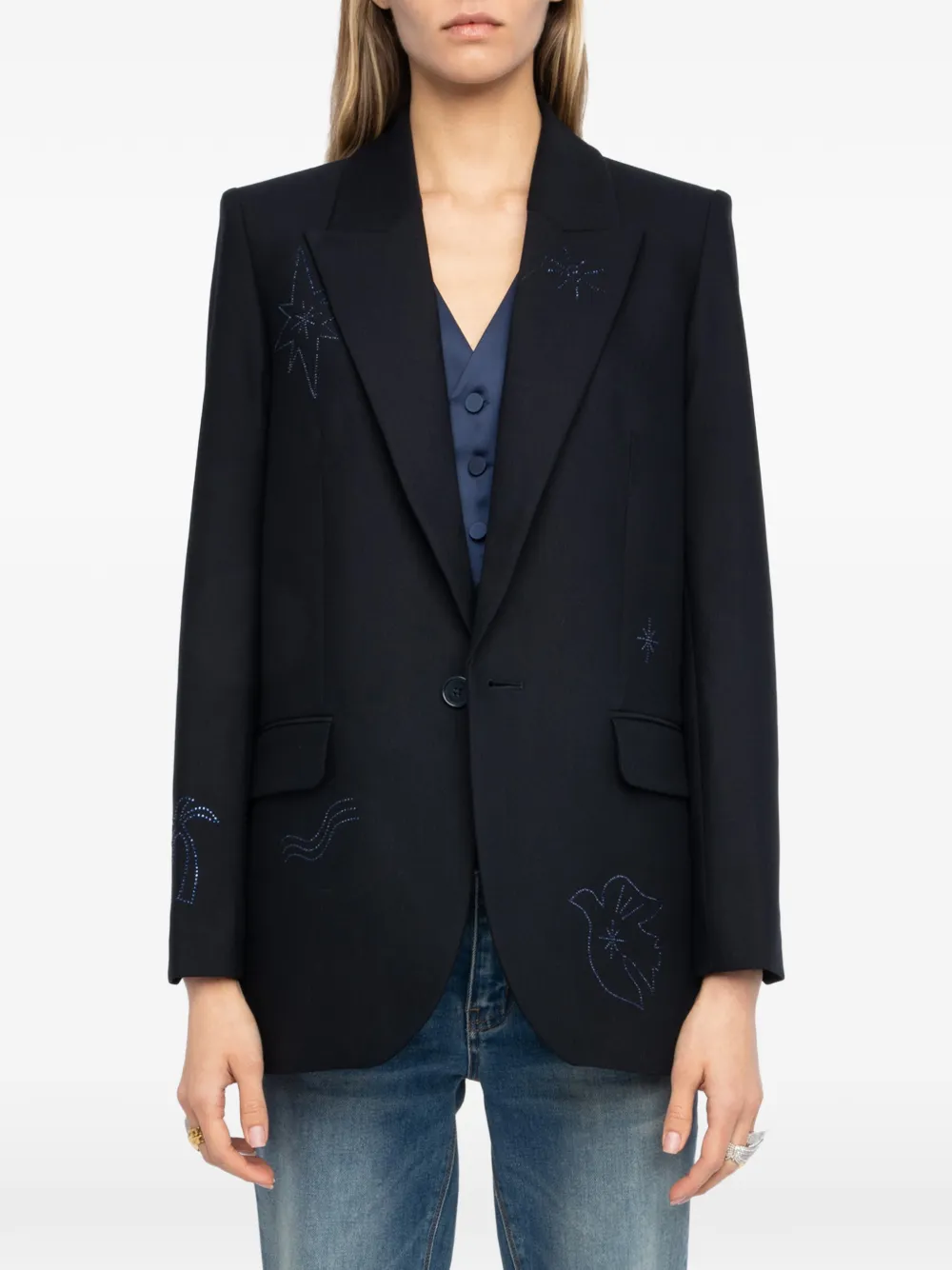 Zadig&Voltaire Vival verfraaide blazer Blauw