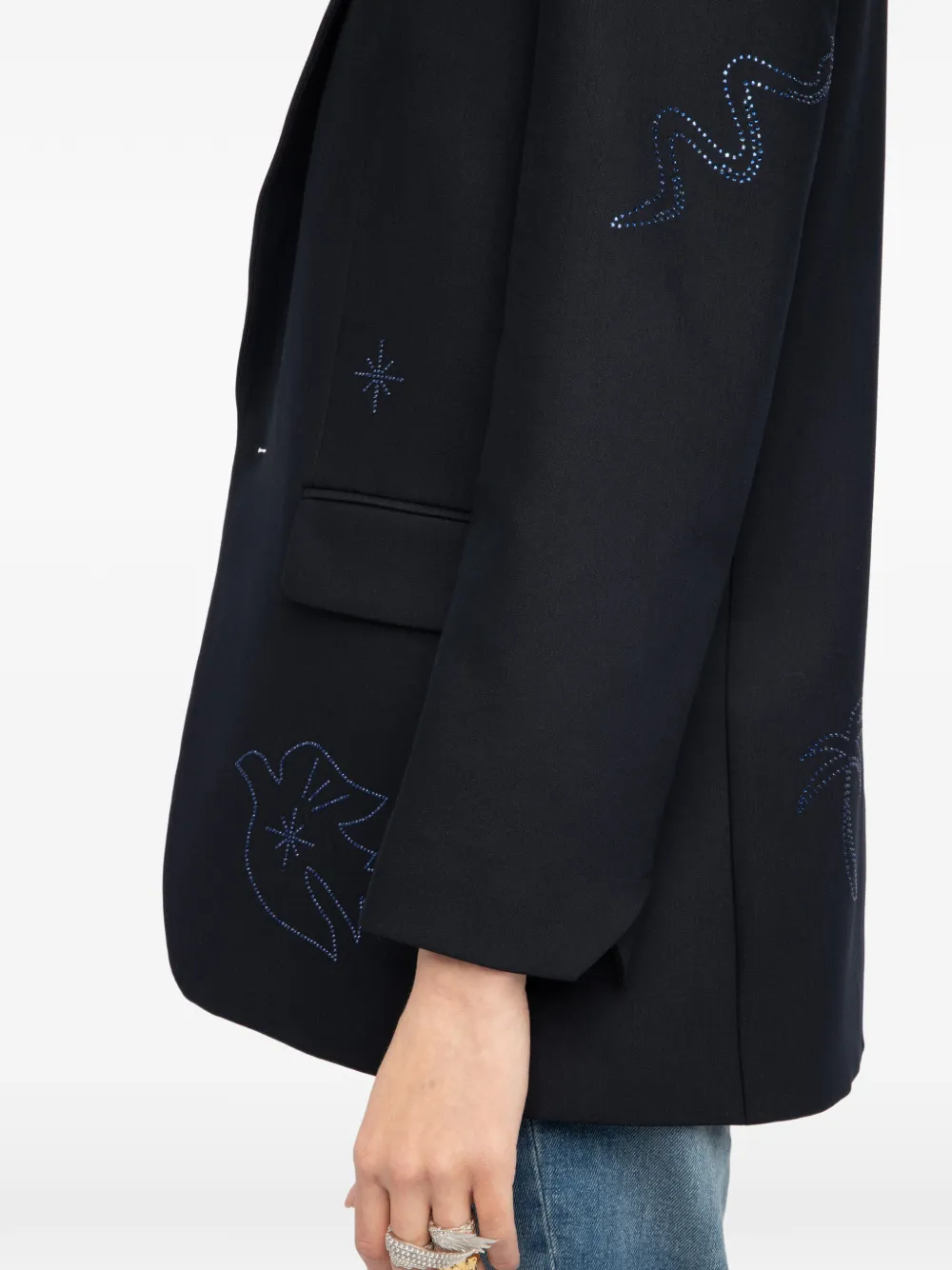 Zadig&Voltaire Vival verfraaide blazer Blauw