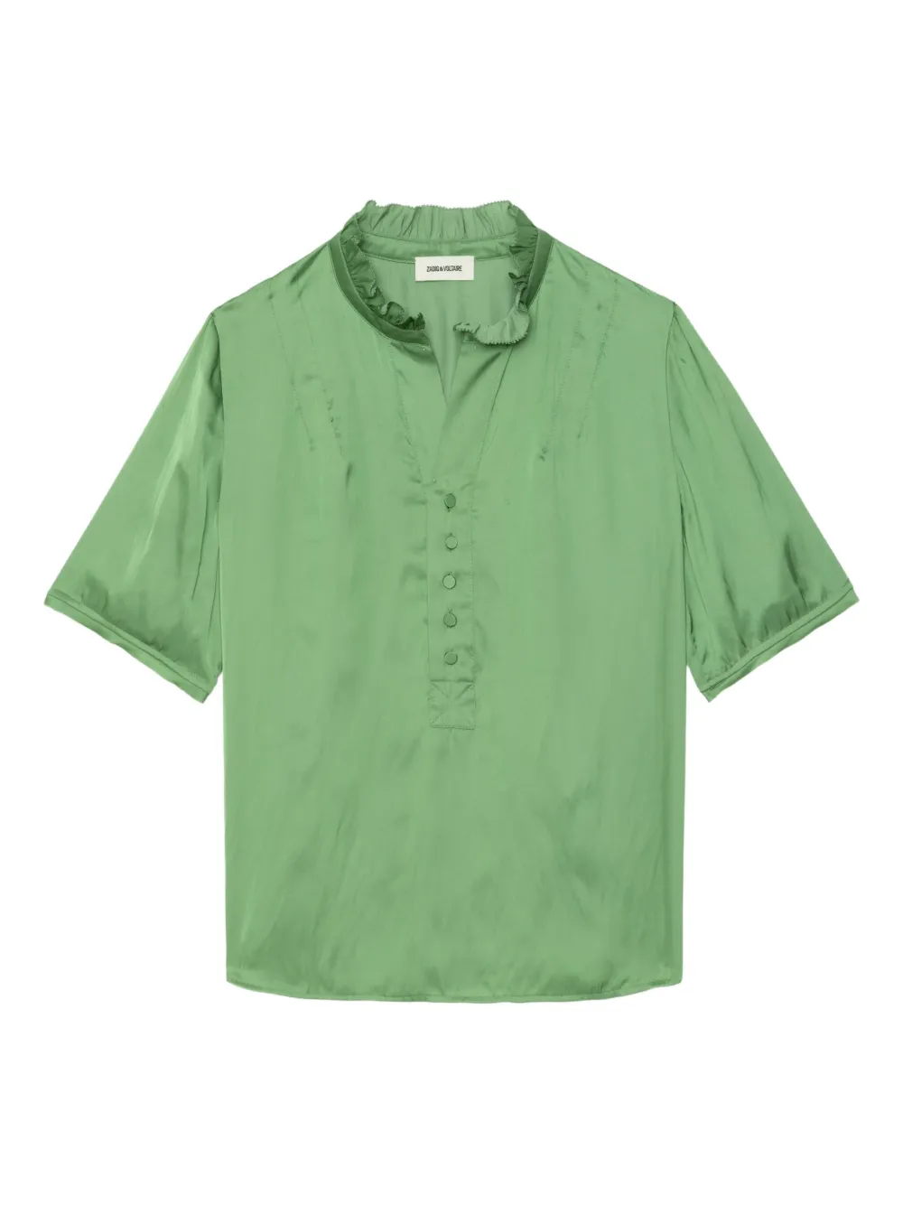 Zadig&Voltaire Topher ruffled button top | Green | Image 1