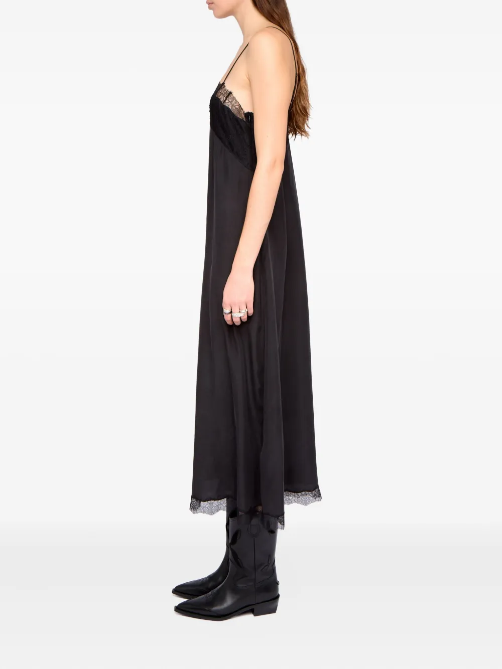 Zadig & Voltaire Ridar Lace Midi Dress In Black