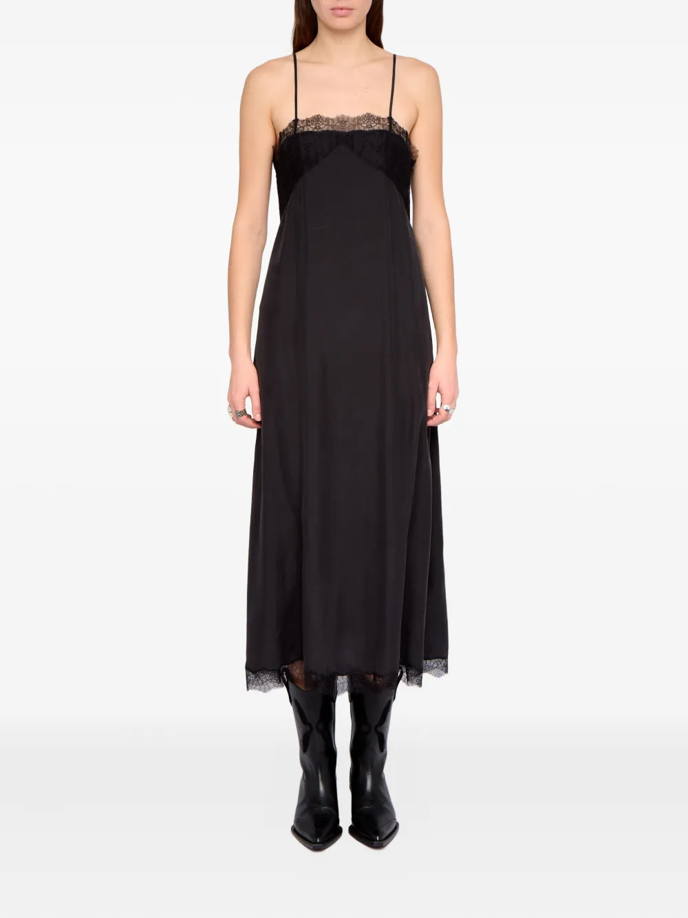 Zadig&Voltaire Ridar lace midi dress - Zwart