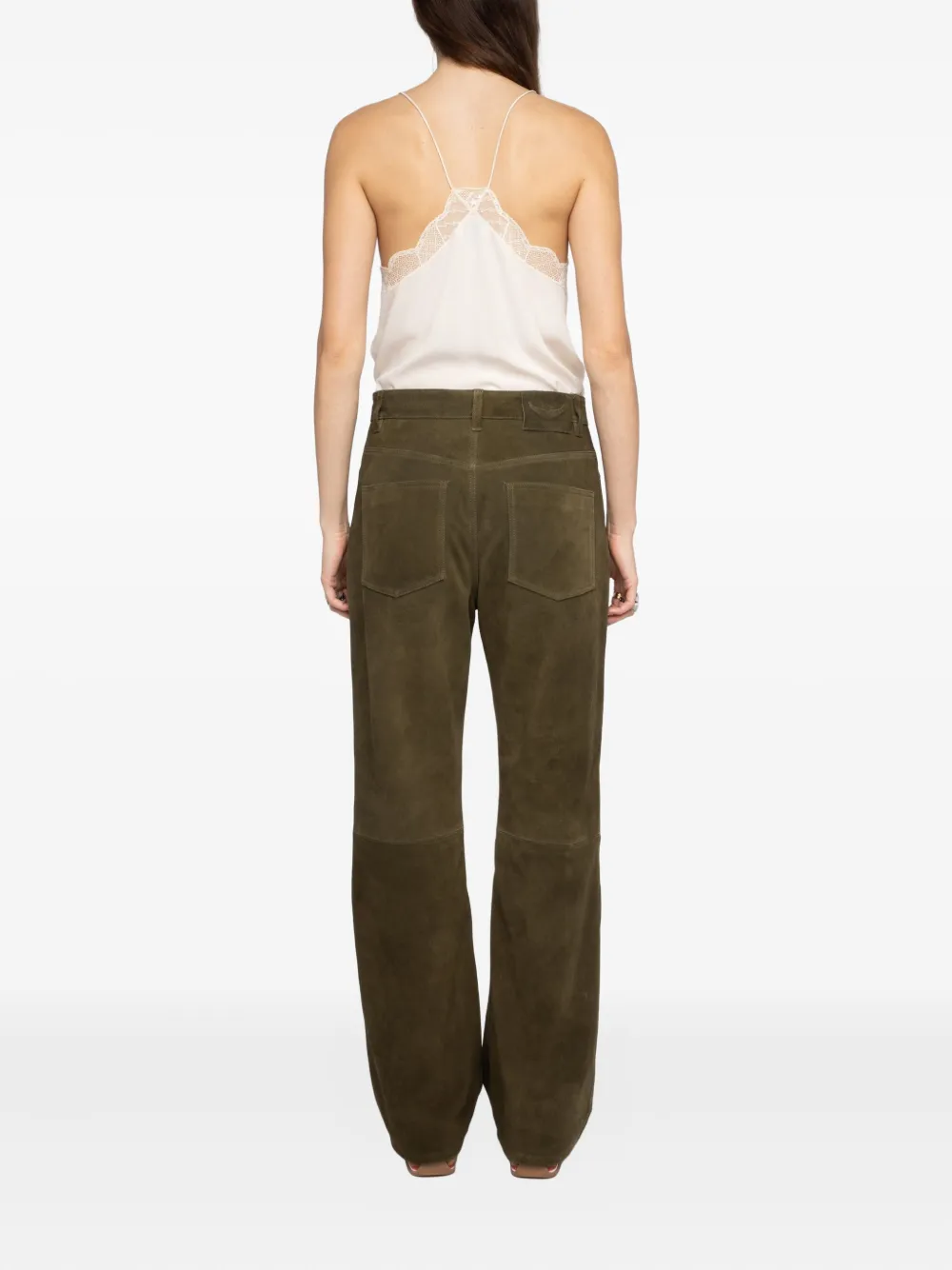 Zadig&Voltaire Evy suède leren broek Groen