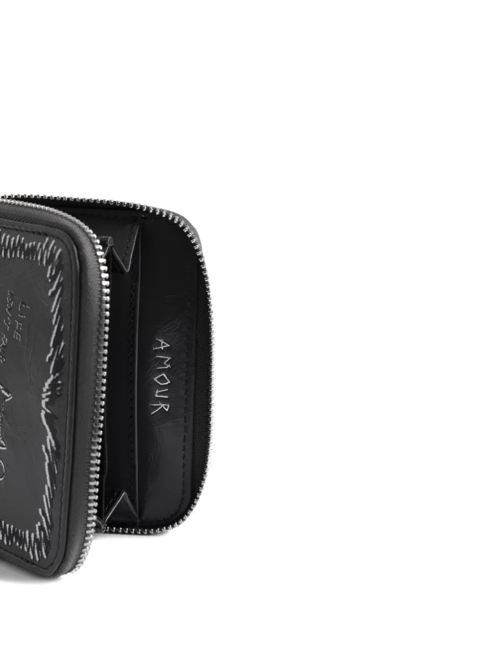 Zadig & Voltaire Humberto Graphic-print Zip Wallet In Gray