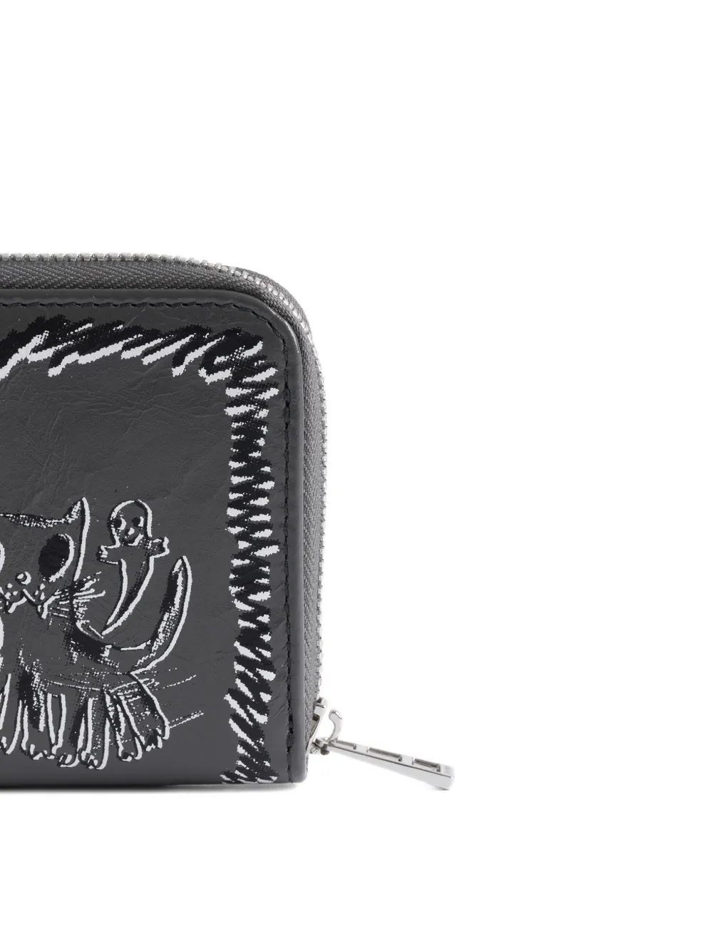 Zadig & Voltaire Humberto Graphic-print Zip Wallet In Gray