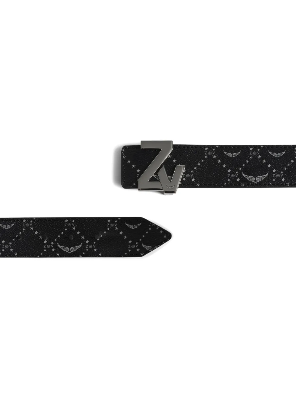 Zadig & Voltaire Monogram-pattern Belt In Black