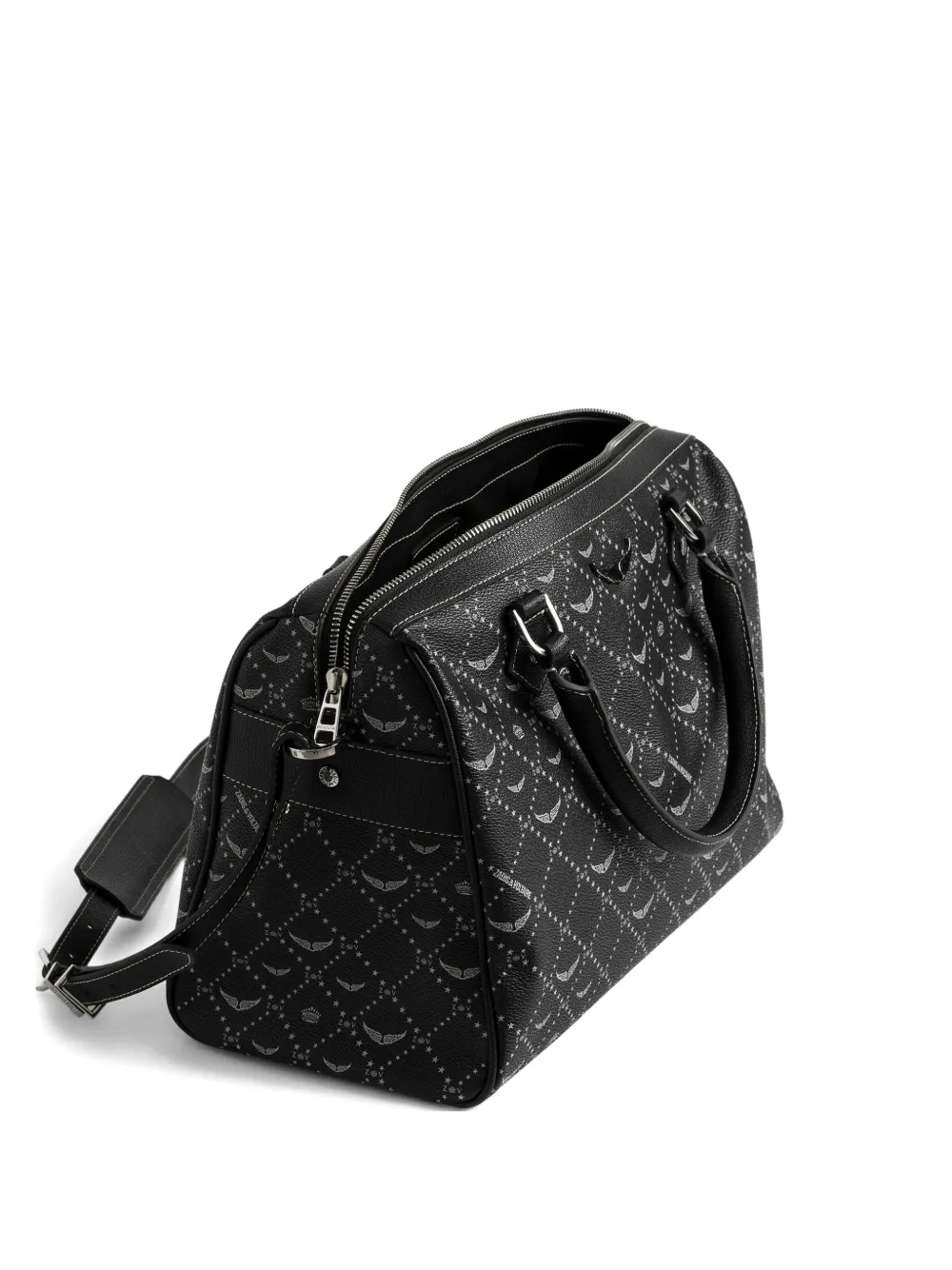 Zadig & Voltaire Monogram Sunny Vibe Medium Satchel In Black