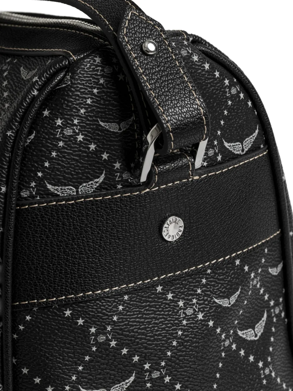 Zadig & Voltaire Monogram Sunny Vibe Medium Satchel In Black
