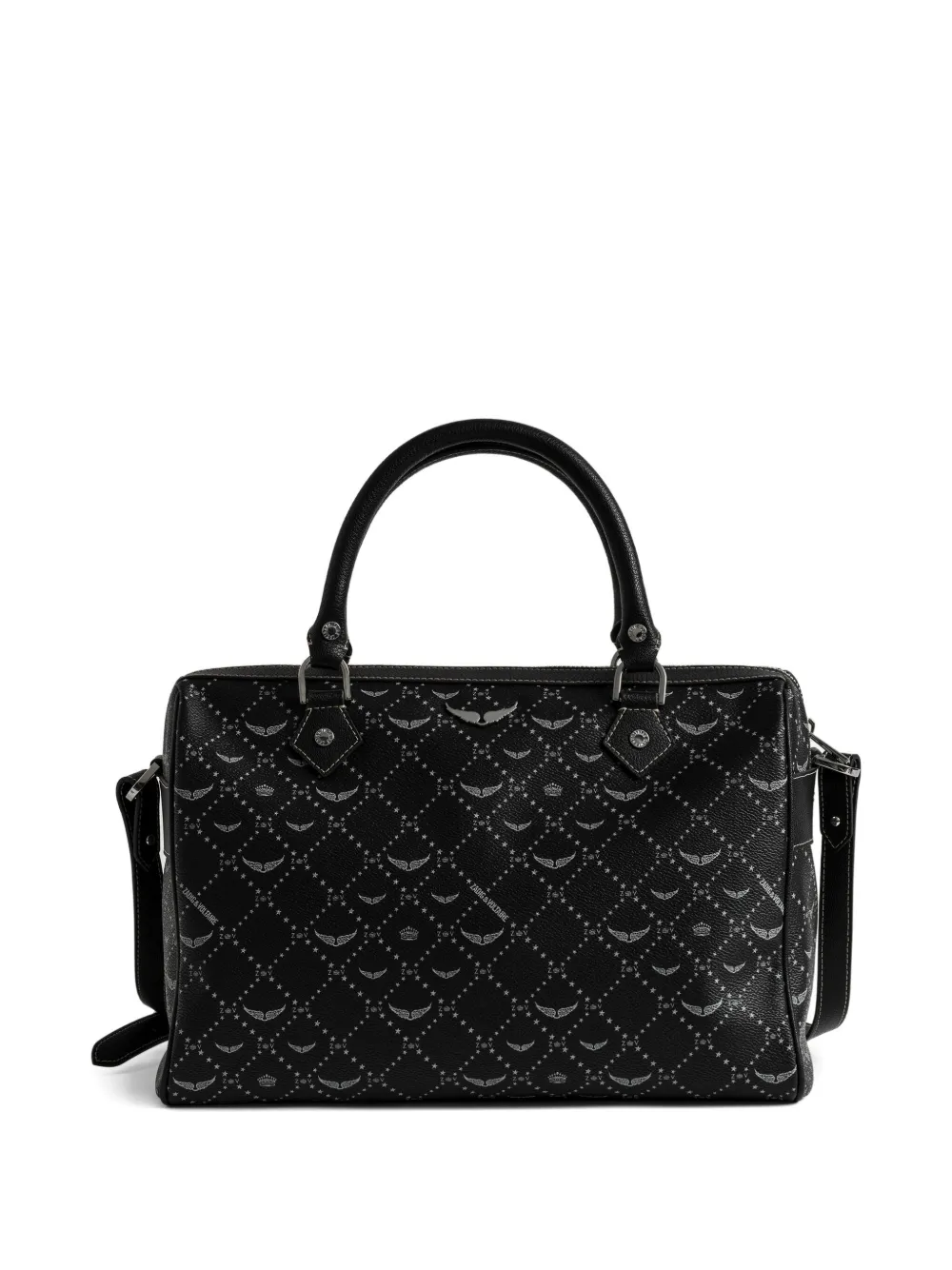 Zadig & Voltaire Monogram Sunny Vibe Medium Satchel In Black