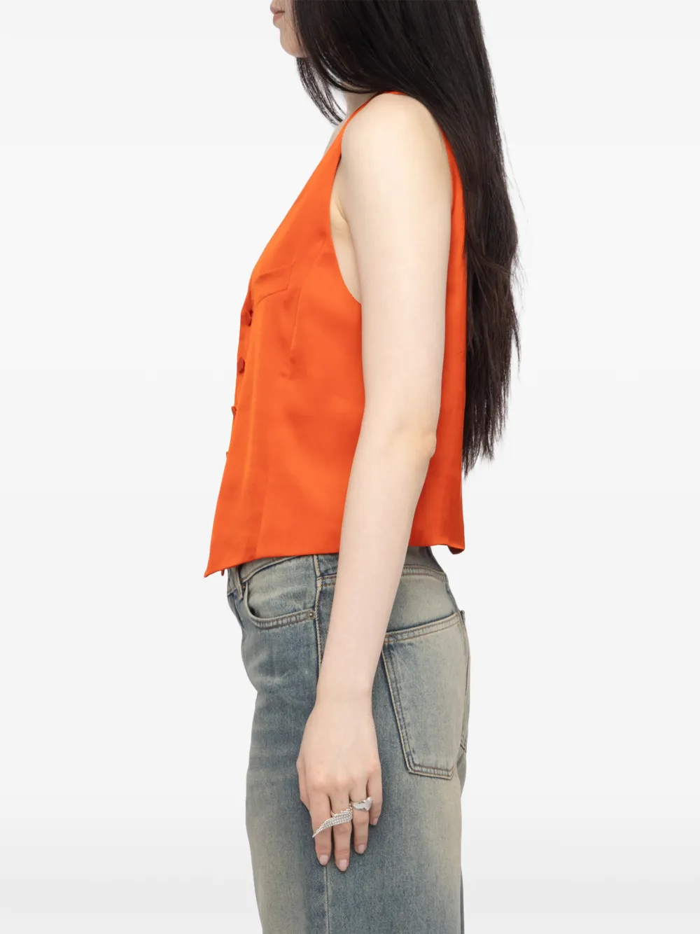 Zadig&Voltaire Emaux satijnen top Oranje