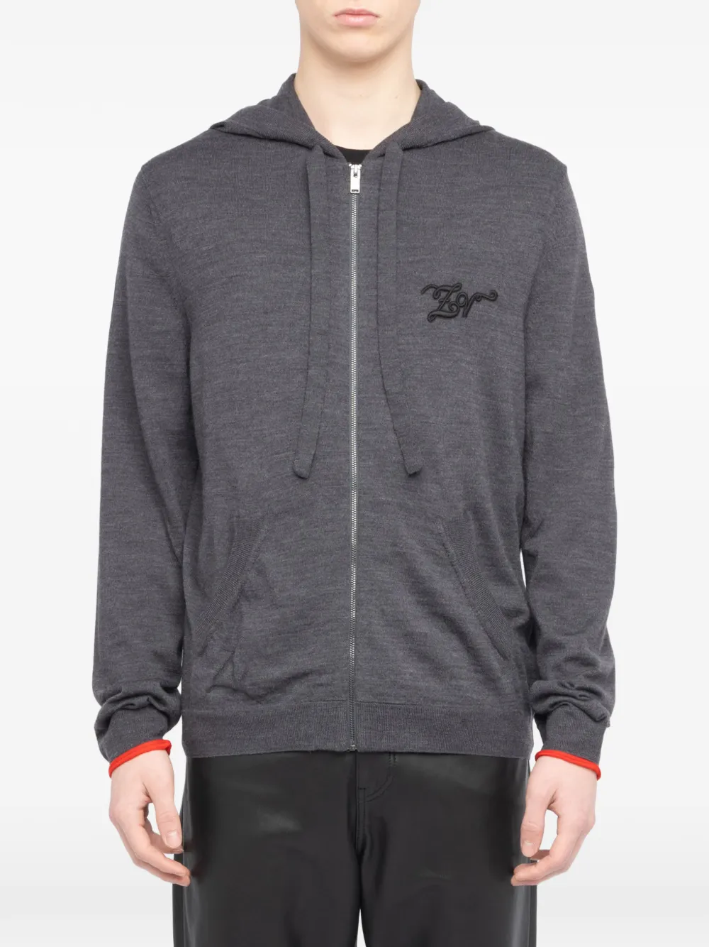 Zadig&Voltaire Sweater met capuchon en dubbele manchetten Grijs