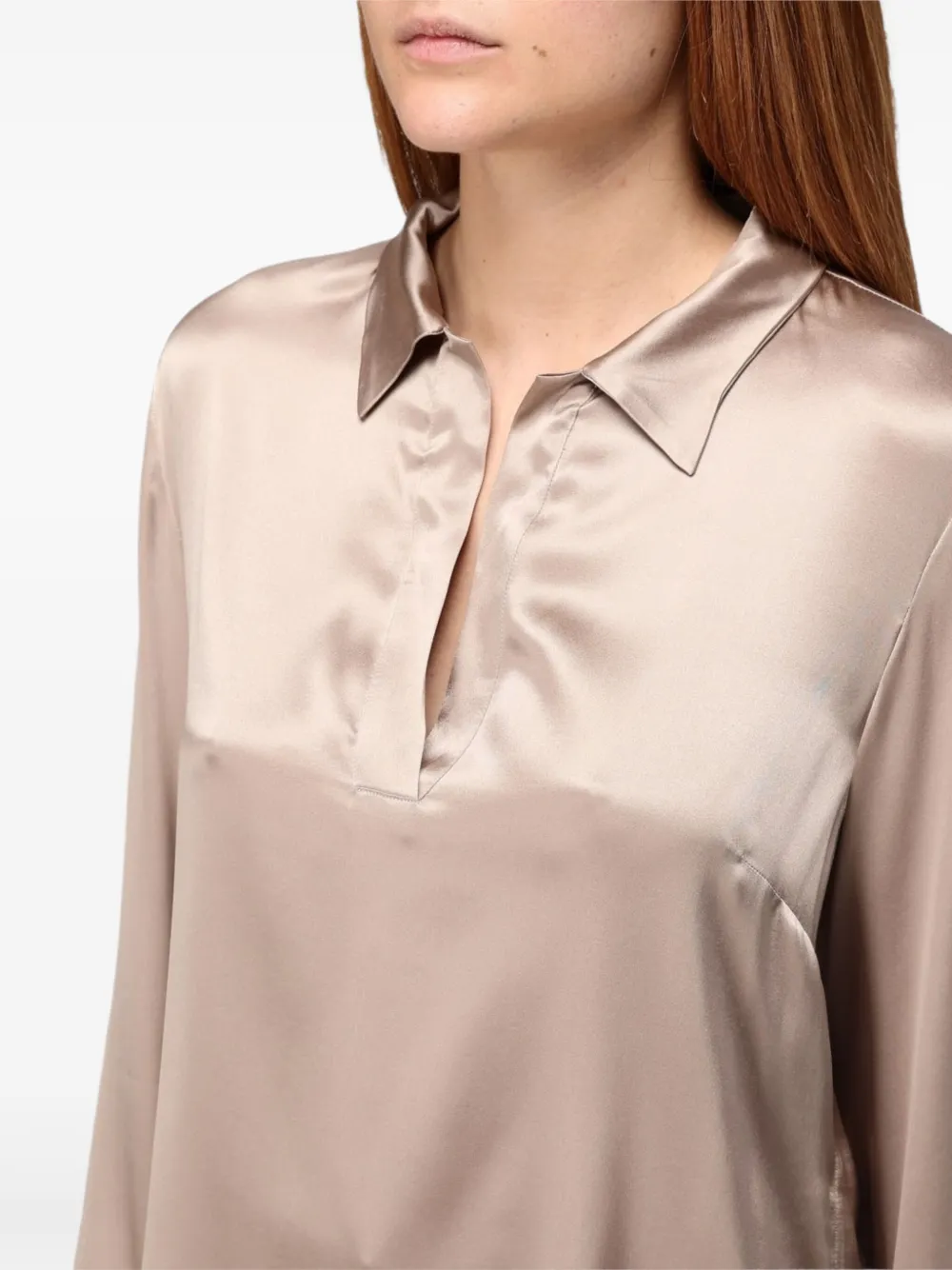MALIPARMI Satijnen blouse Beige