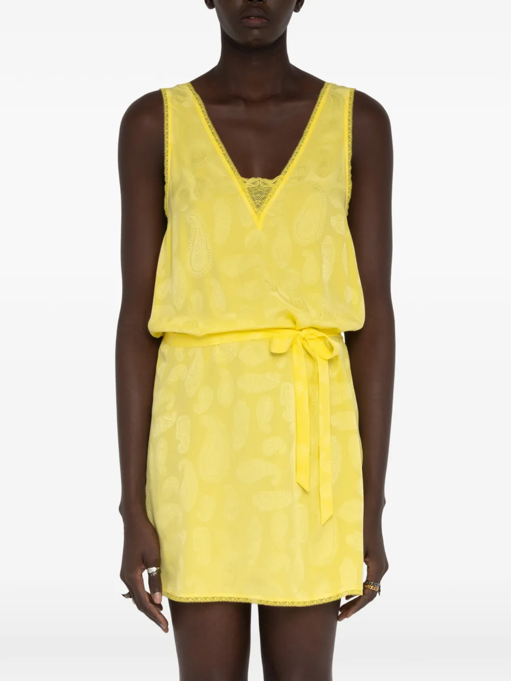 Zadig&Voltaire Abito con stampa paisley e scollo a V - Giallo