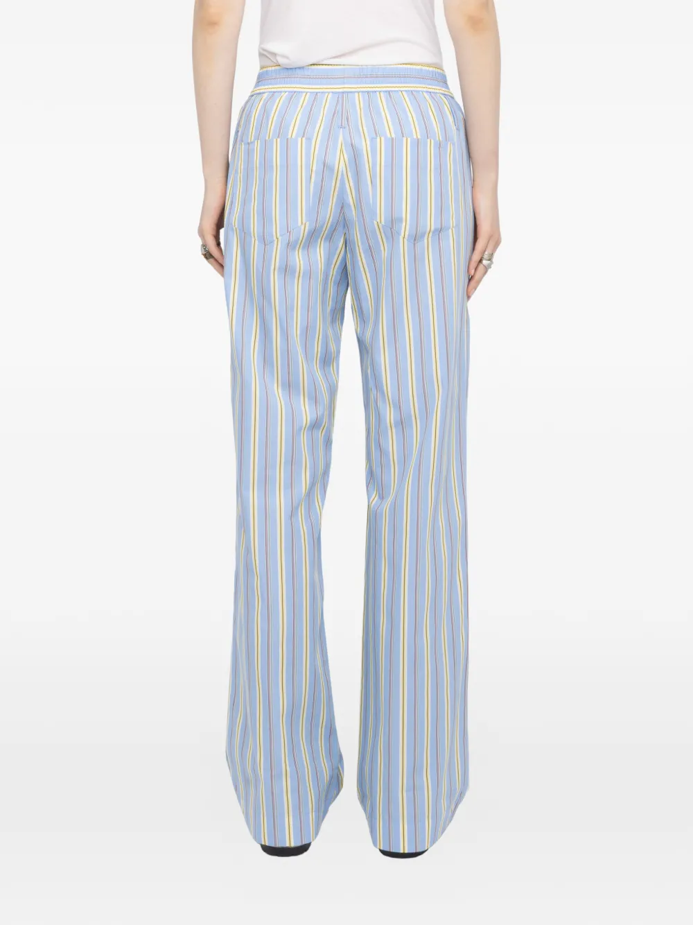 Zadig&Voltaire Broek met logodetail en strepen Blauw