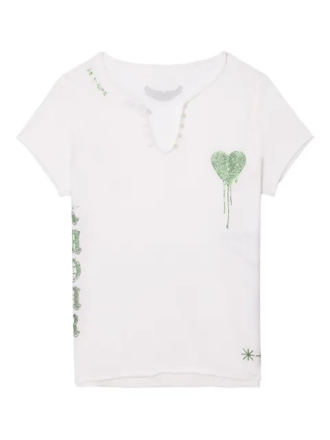 Zadig&Voltaire Henley heart-detail T-shirt