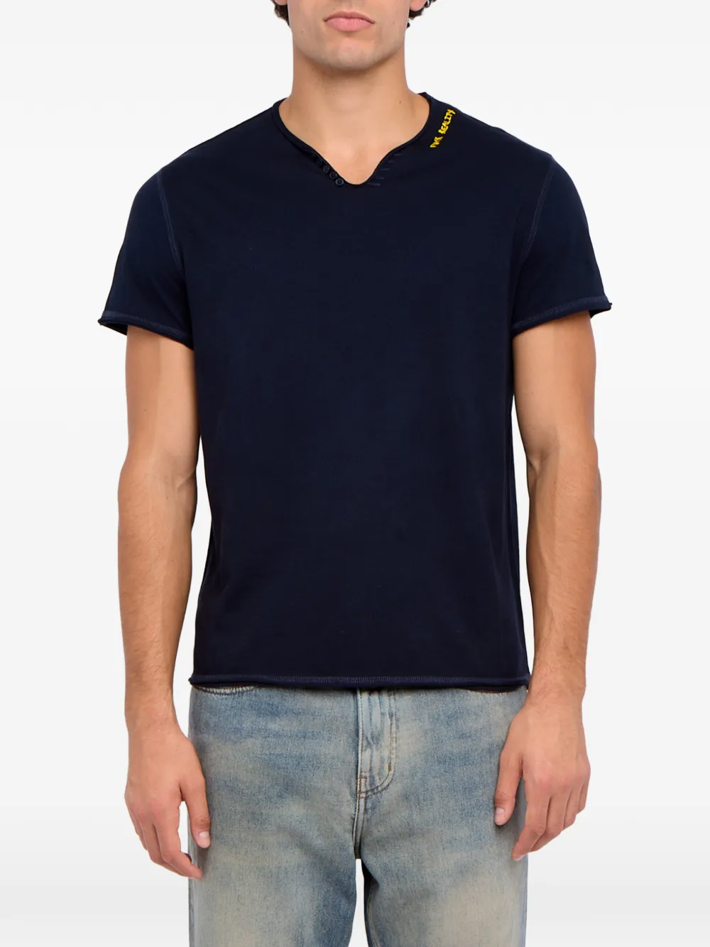 Zadig&Voltaire Monsatir Henley T-shirt met korte mouwen Blauw