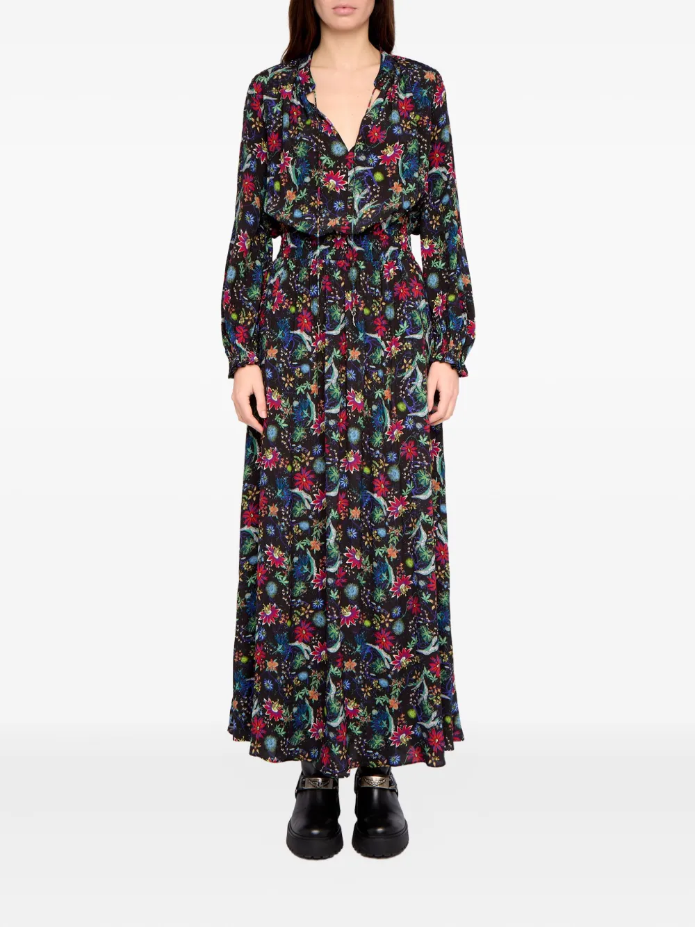 Zadig&Voltaire Rayado maxi-jurk met bloemenprint - Blauw