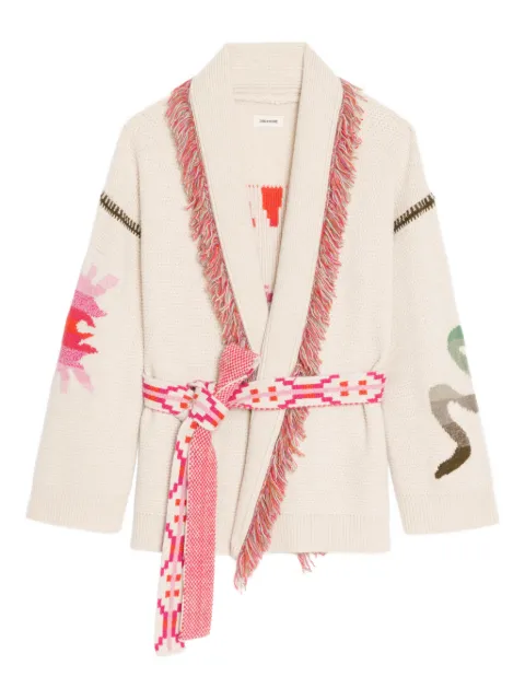 Zadig&Voltaire fringed belted cardigan