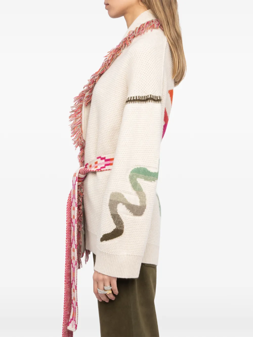 Zadig&Voltaire Vest met franje en ceintuur Beige
