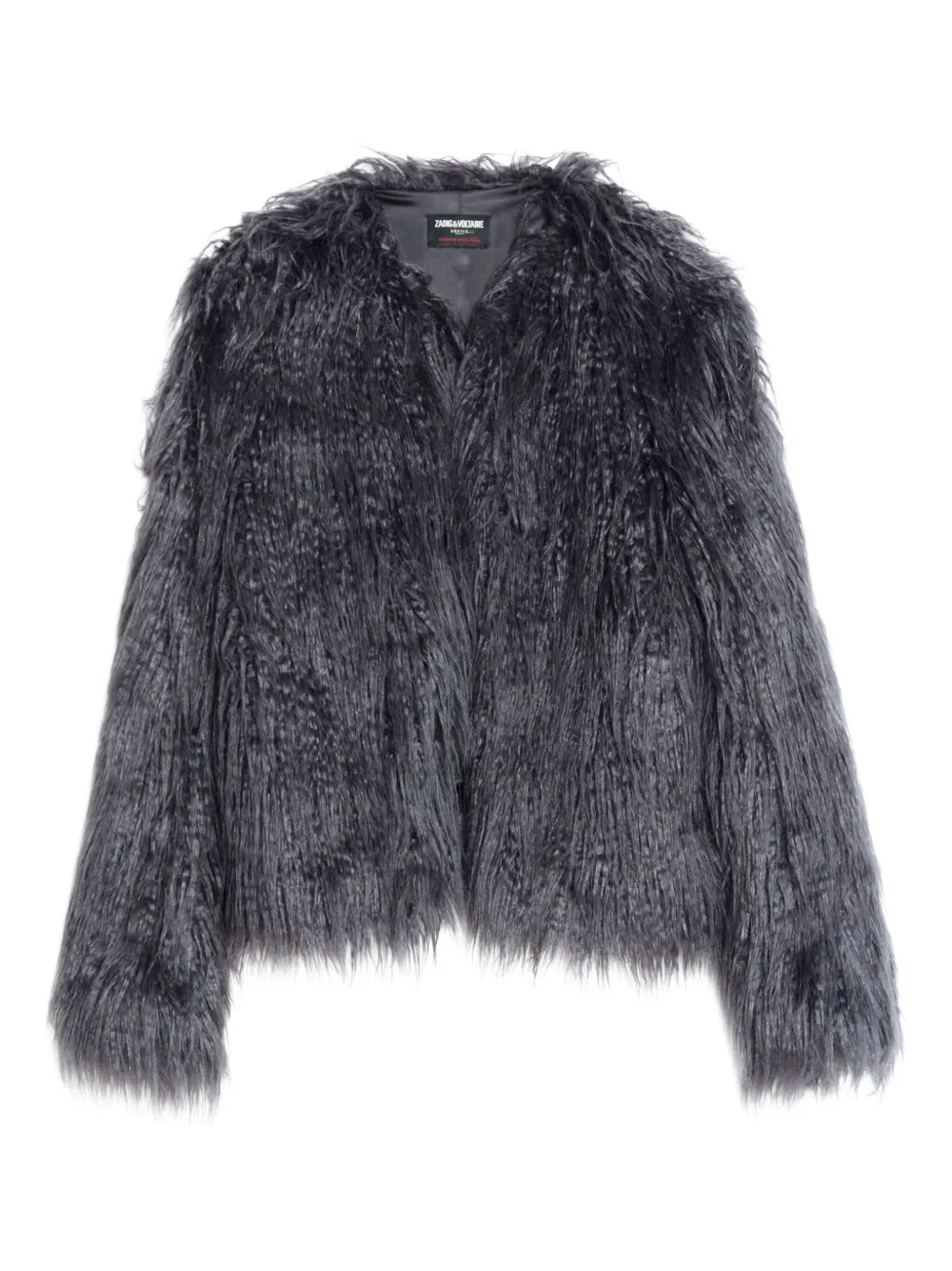 Zadig & Voltaire Freddie Ff Open Coat In Gray