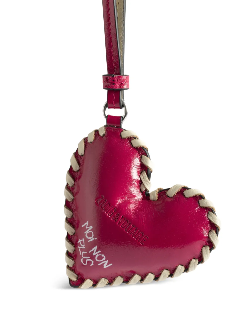 Zadig&Voltaire Gevlochten sleutelhanger met hart Rood