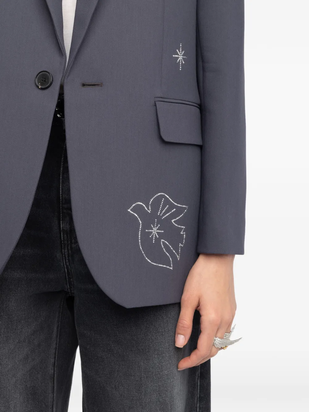 Zadig&Voltaire Verfraaide blazer Grijs