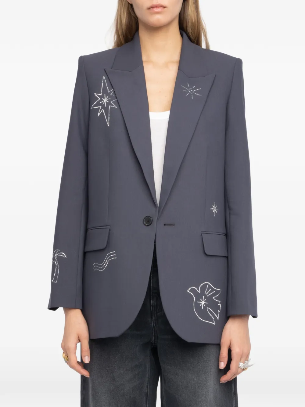 Zadig&Voltaire Verfraaide blazer Grijs