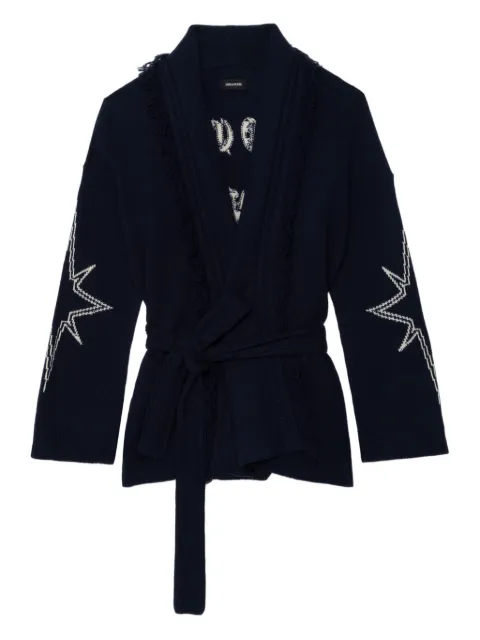 Zadig&Voltaire Alpa fringed star cardi-coat