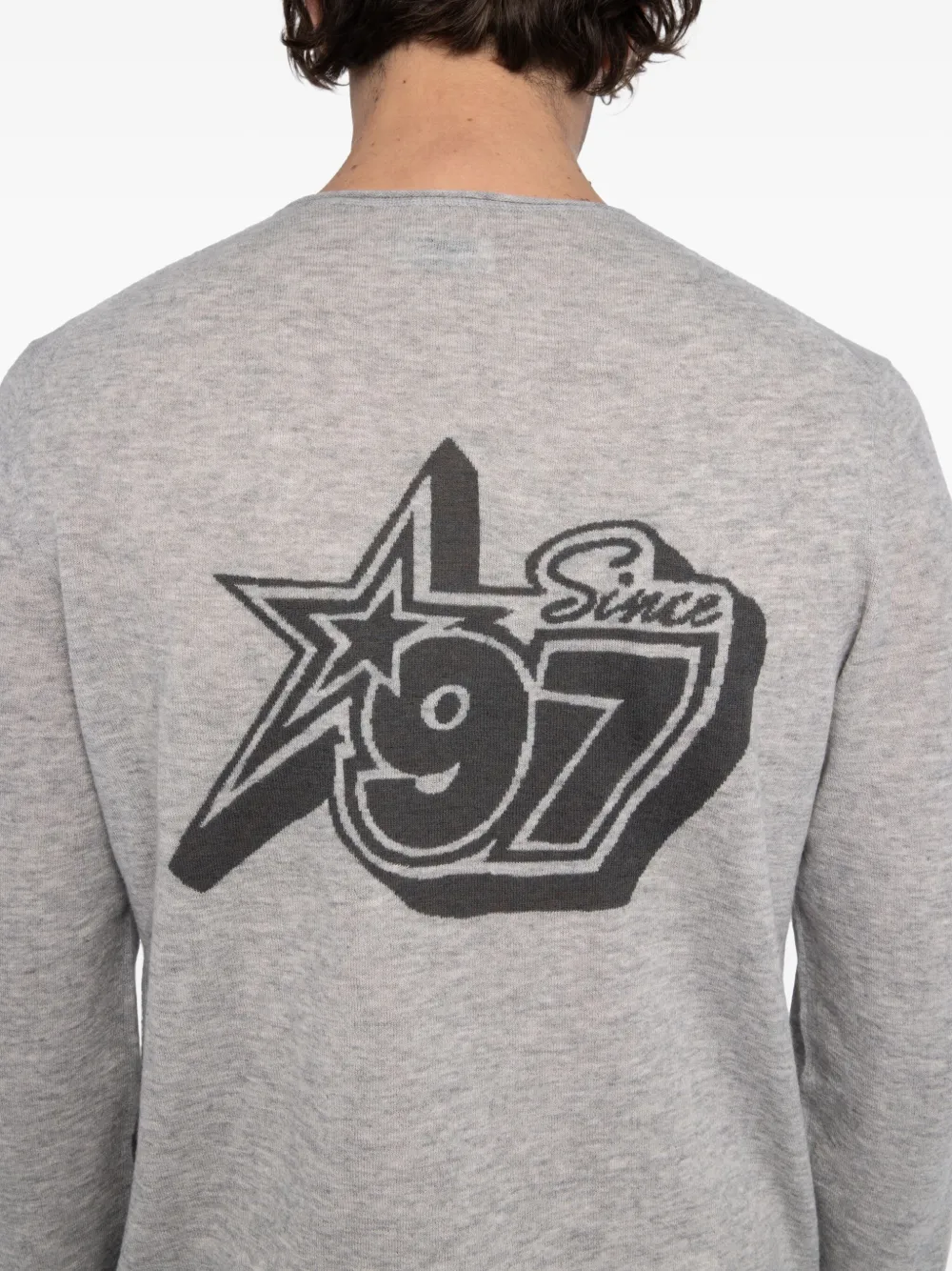 Zadig&Voltaire Motocross gebreide trui met grafische print Grijs