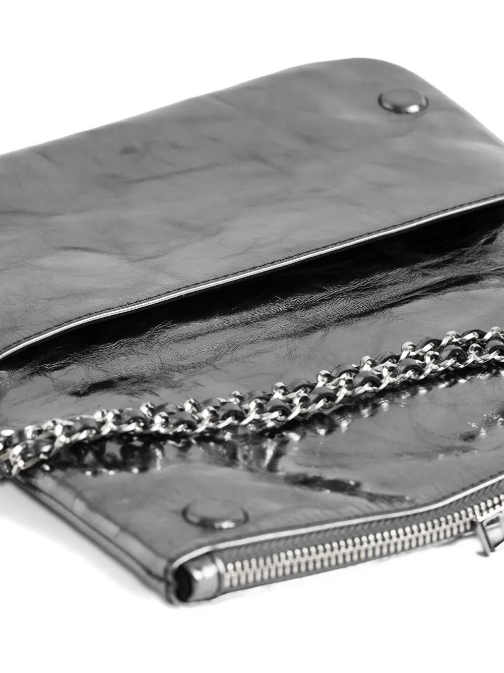 Zadig & Voltaire Rock Vintage Clutch Bag In Gray