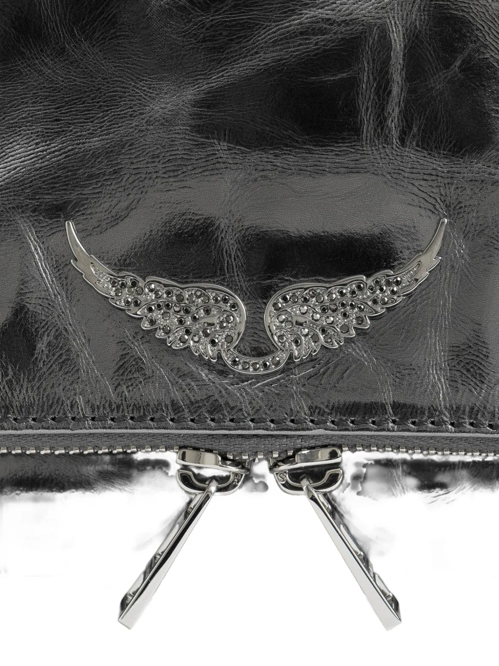 Zadig & Voltaire Rock Vintage Clutch Bag In Gray