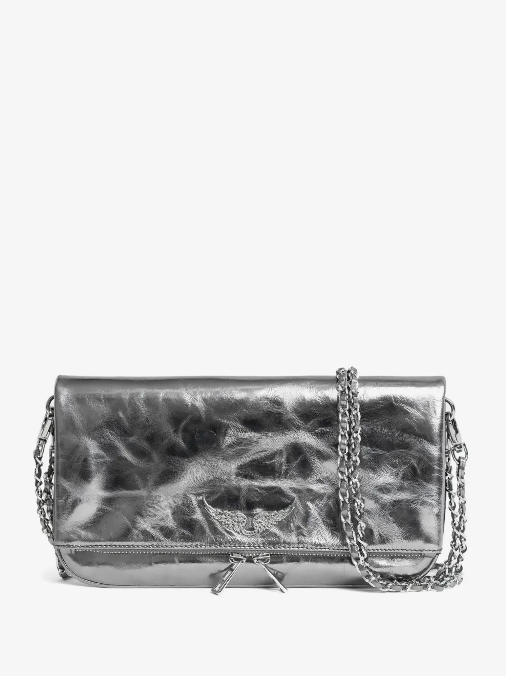 Rock metallic leather clutch