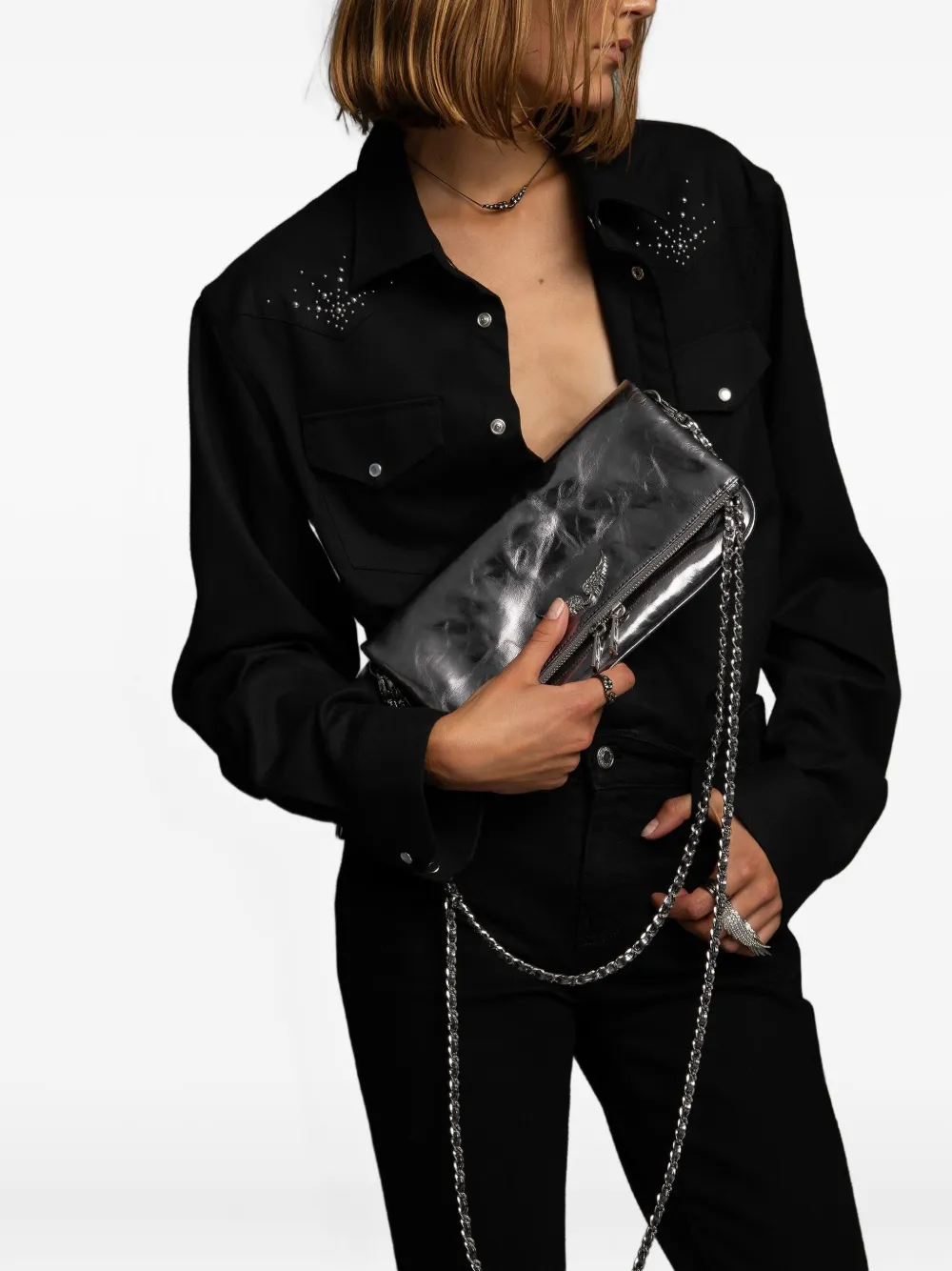 Zadig&Voltaire Rock Vintage clutch - Grijs