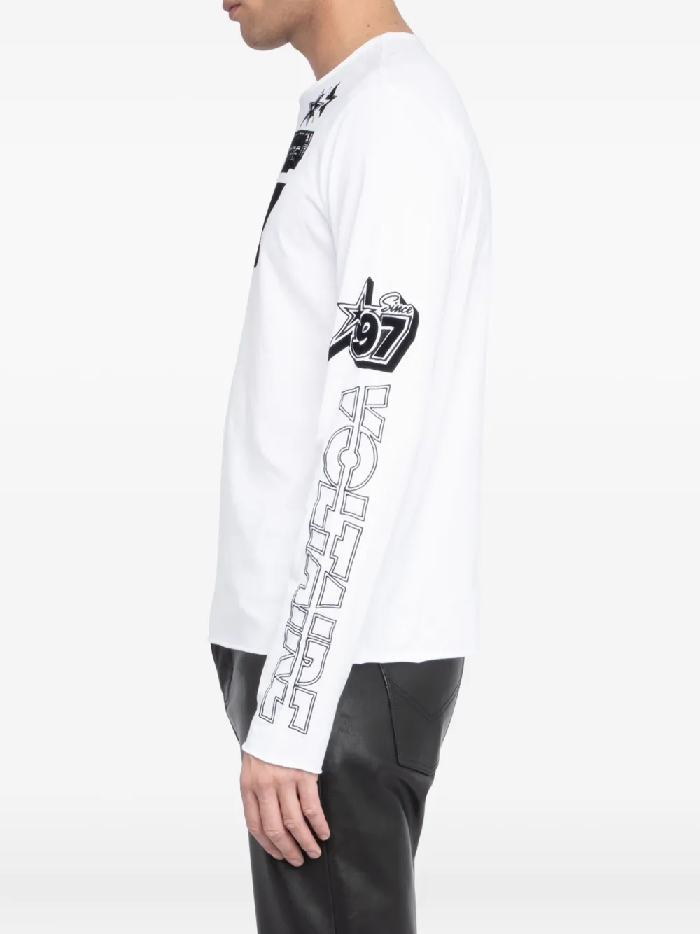 Zadig & Voltaire Multi Cross Floc Timo Long-sleeved T-shirt In White