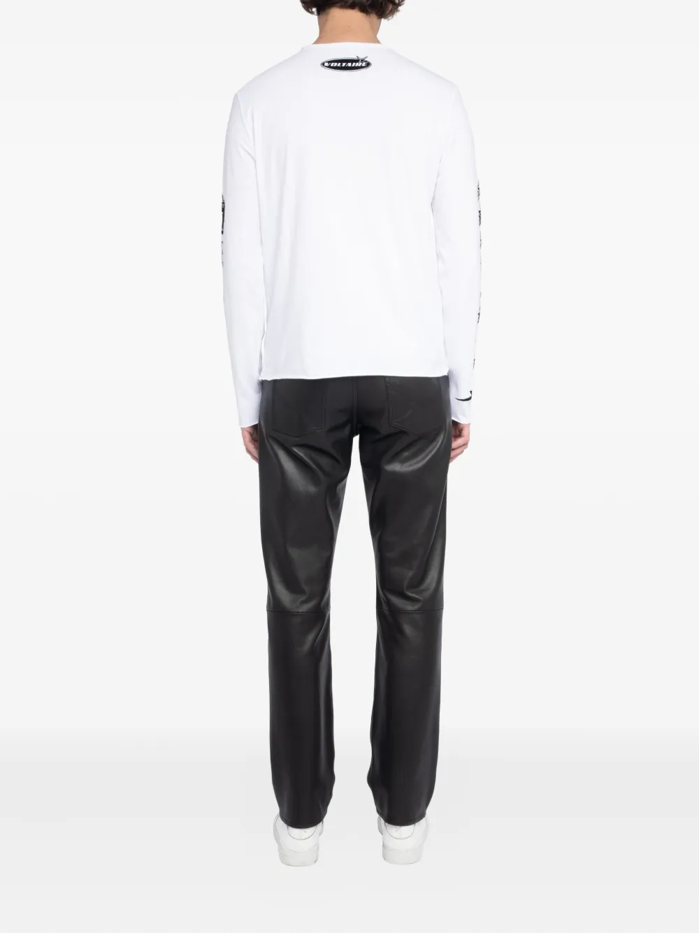 Zadig & Voltaire Multi Cross Floc Timo Long-sleeved T-shirt In White