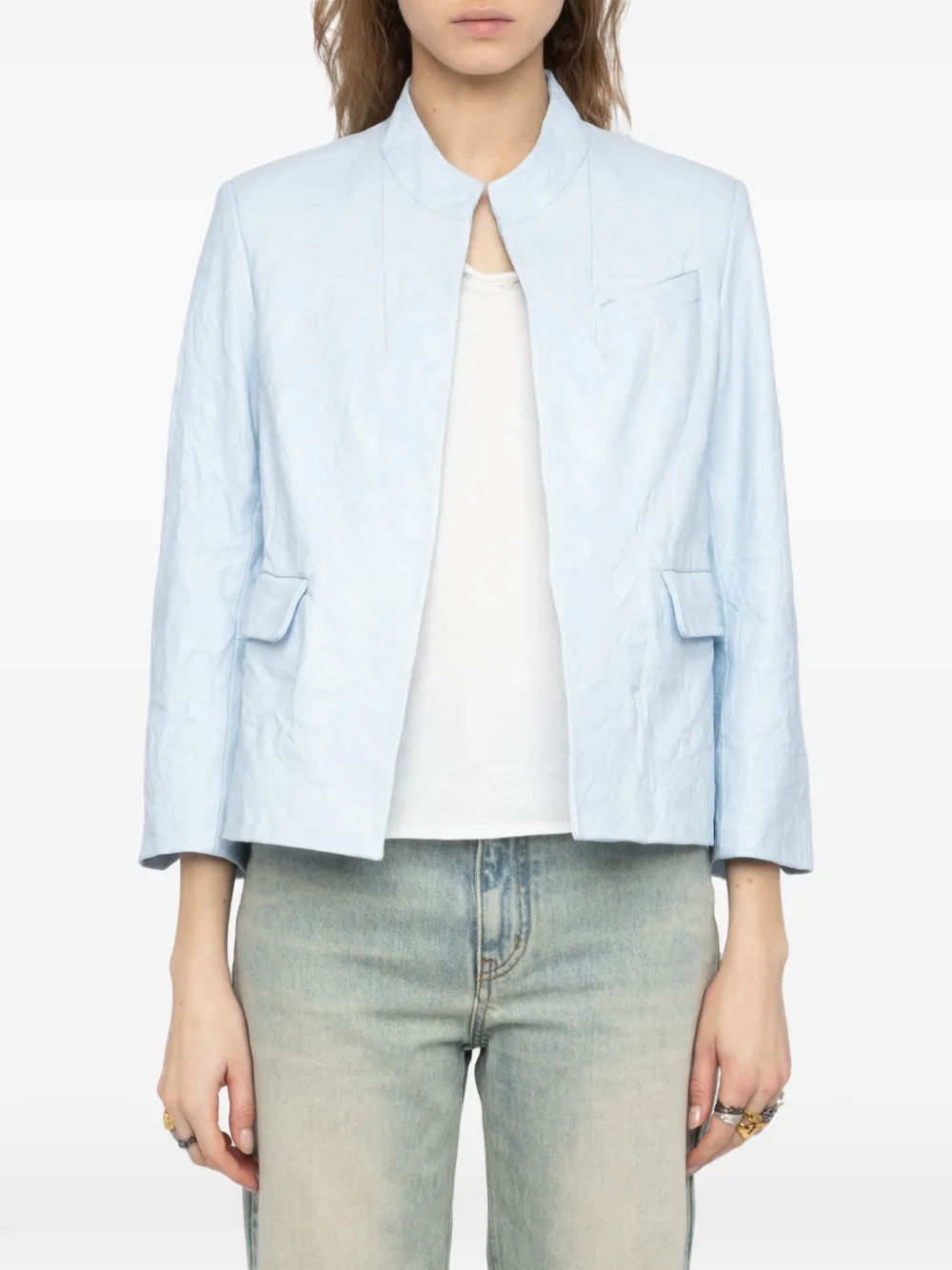 Zadig&Voltaire Veryn leren jack Blauw